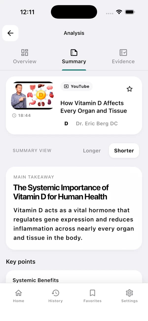 Summary tab — EvidenceLens